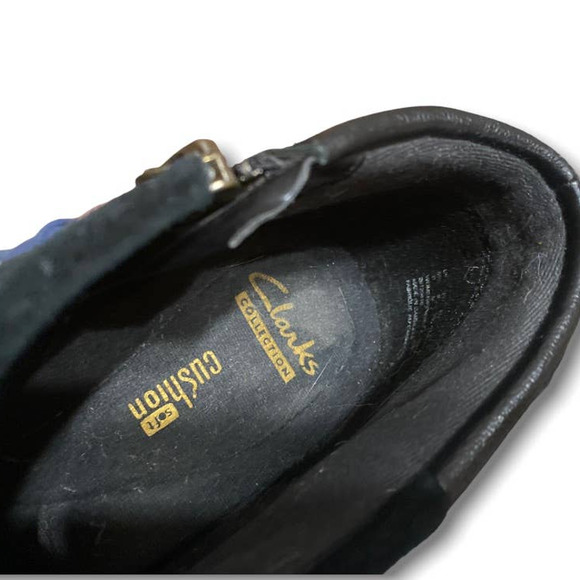 Clarks Enfield Canal Black Suede Side Zip Heeled Booties - Picture 7 of 10